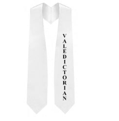 White Valedictorian Stole for Graduation - Graduation Cap and Gown