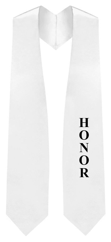 White Honors Stole for Graduation - Graduation Cap and Gown