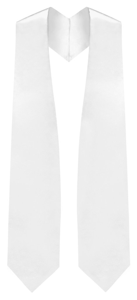 White Graduation Stole - White College & High School Stoles - Graduation Cap and Gown