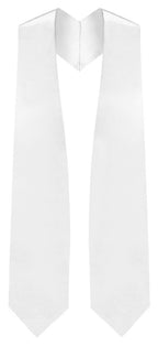 White Graduation Stole - White College & High School Stoles - Graduation Cap and Gown