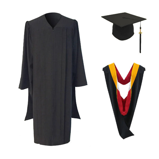 Classic Masters Graduation Cap, Gown, Tassel & Hood Package