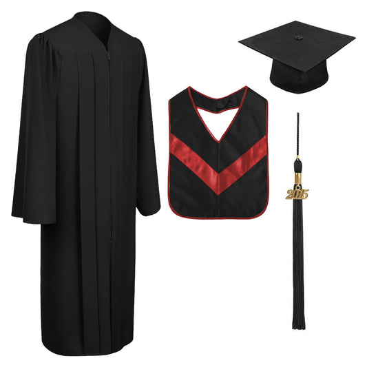 Post Graduate Matte Black Cap, Gown, Tassel & Hood Package - CBI & SEMINARY