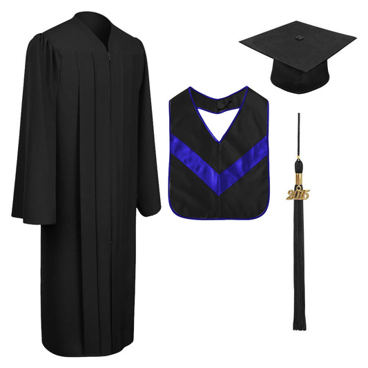 Teacher Training Matte Black Cap, Gown, Tassel & Hood Package - CBI & SEMINARY