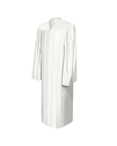 Shiny White Bachelors Graduation Gown - College & University - Graduation Cap and Gown