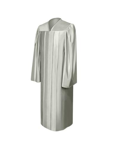 Shiny Silver Bachelors Graduation Gown - College & University - Graduation Cap and Gown