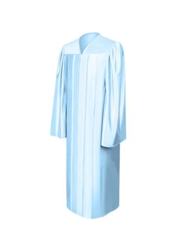 Shiny Light Blue Bachelors Graduation Gown - College & University - Graduation Cap and Gown