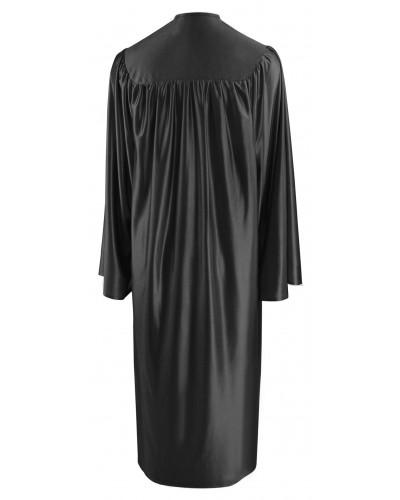 Shiny Black Bachelors Graduation Gown - College & University - Graduation Cap and Gown