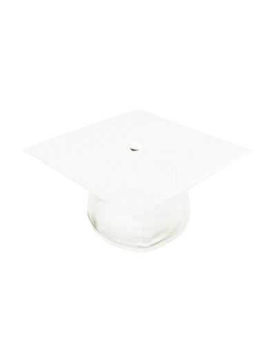 Shiny White High School Cap and Gown - Graduation Cap and Gown