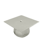 Shiny Silver High School Cap and Gown - Graduation Cap and Gown