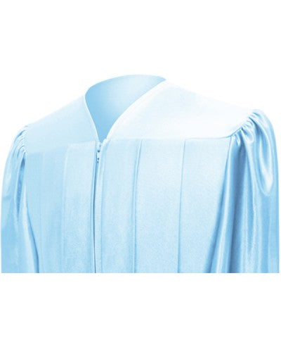 Shiny Light Blue High School Graduation Cap and Gown - Graduation Cap and Gown