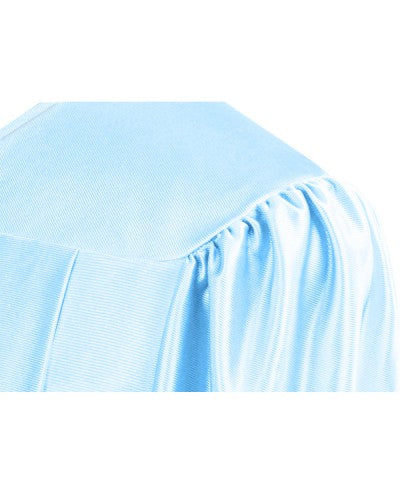 Shiny Light Blue High School Graduation Cap and Gown - Graduation Cap and Gown