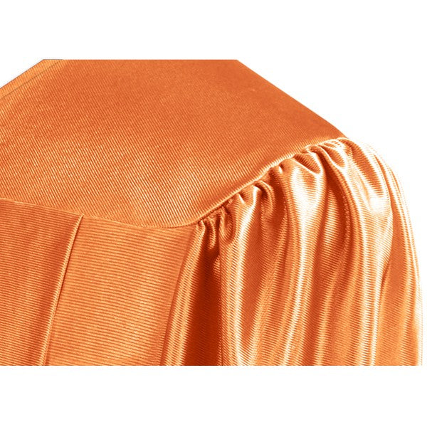 Shiny Orange High School Graduation Cap and Gown - Graduation Cap and Gown