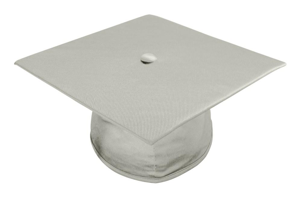 Shiny Silver Bachelors Graduation Cap - College & University - Graduation Cap and Gown