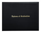 Black Imprinted Diploma Cover - High School Diploma Covers - Graduation Cap and Gown