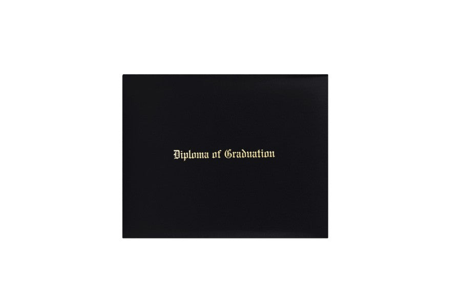 Black Imprinted Diploma Cover - High School Diploma Covers - Graduation Cap and Gown