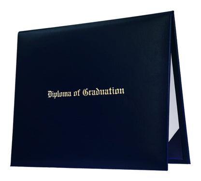 Navy Blue Imprinted Diploma Cover - High School Diploma Covers - Graduation Cap and Gown