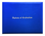 Royal Blue Imprinted Diploma Cover - High School Diploma Cover - Graduation Cap and Gown