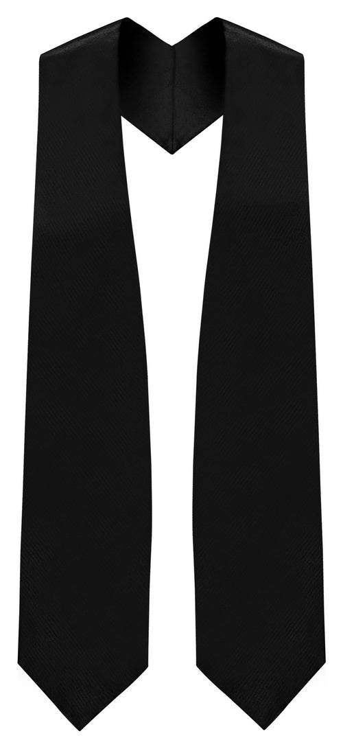 Black Graduation Stole - Black College & High School Stoles