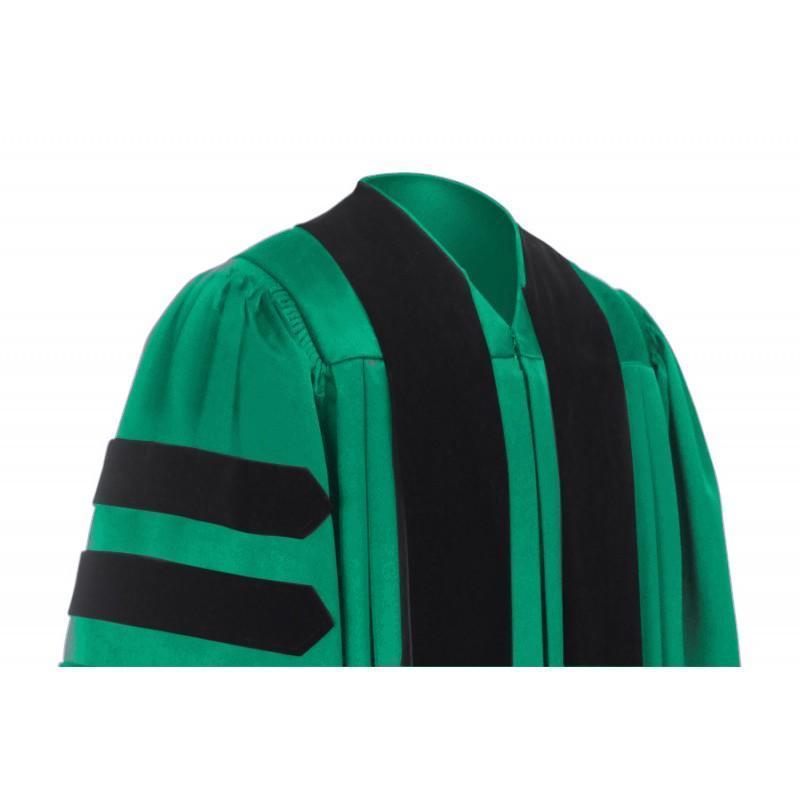 Deluxe Emerald Doctoral Gown - Graduation Cap and Gown