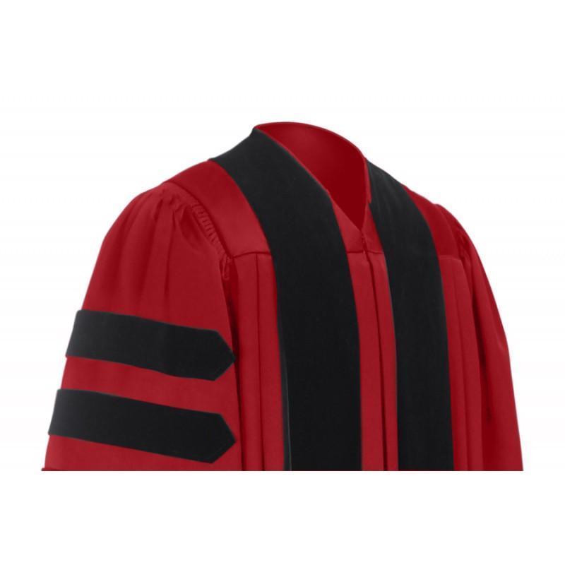 Deluxe Red Doctoral Gown - Graduation Cap and Gown