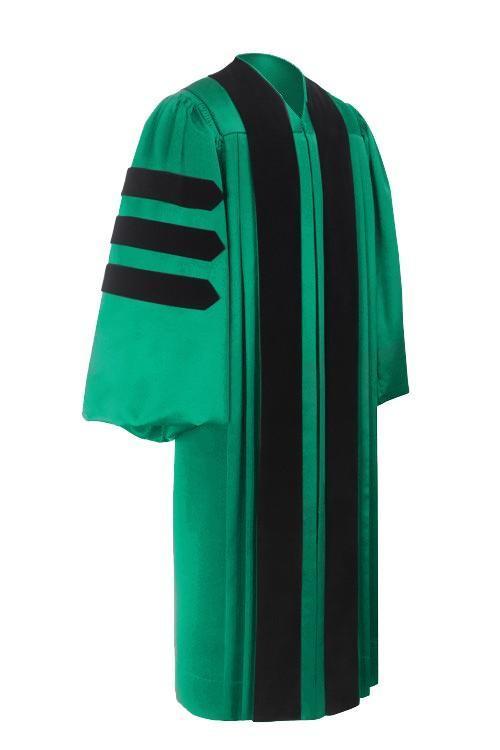 Deluxe Emerald Doctoral Gown - Graduation Cap and Gown