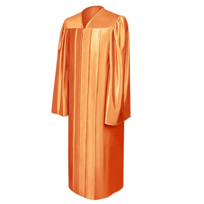 Shiny Orange High School Graduation Gown - Graduation Cap and Gown