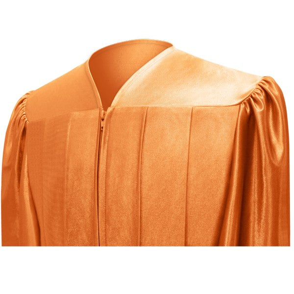 Shiny Orange High School Graduation Gown - Graduation Cap and Gown