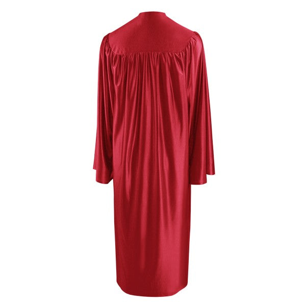 Shiny Red High School Graduation Gown - Graduation Cap and Gown