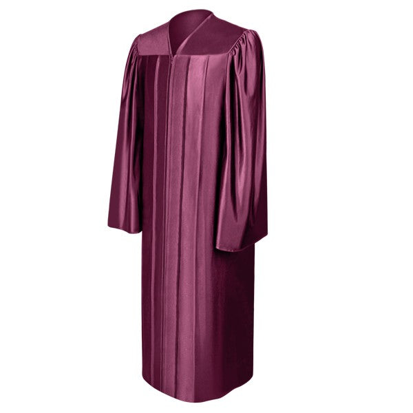 Shiny Maroon High School Graduation Gown - Graduation Cap and Gown