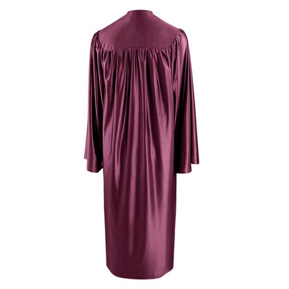 Shiny Maroon High School Graduation Gown - Graduation Cap and Gown