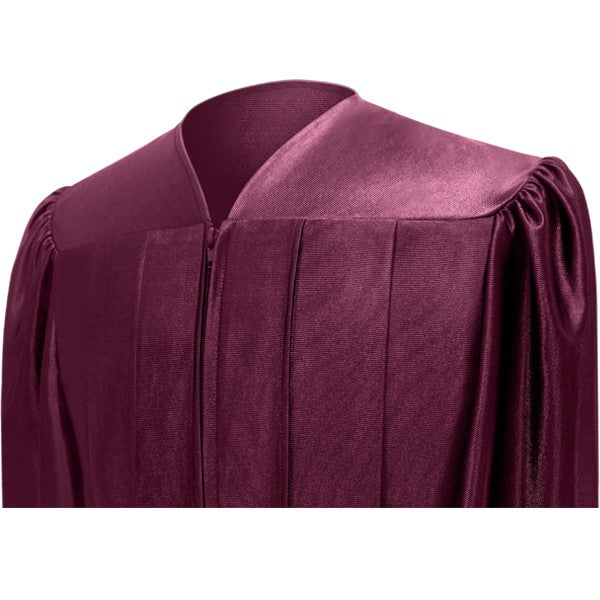 Shiny Maroon High School Graduation Gown - Graduation Cap and Gown