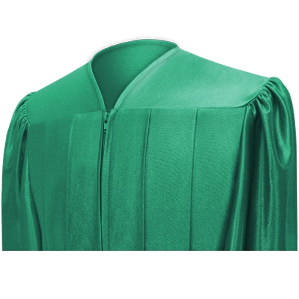 Shiny Emerald Green High School Graduation Gown - Graduation Cap and Gown