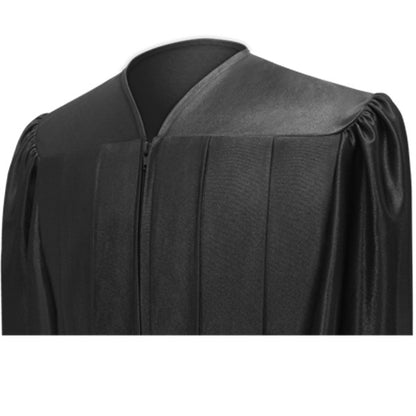 Shiny Black High School Graduation Gown - Graduation Cap and Gown