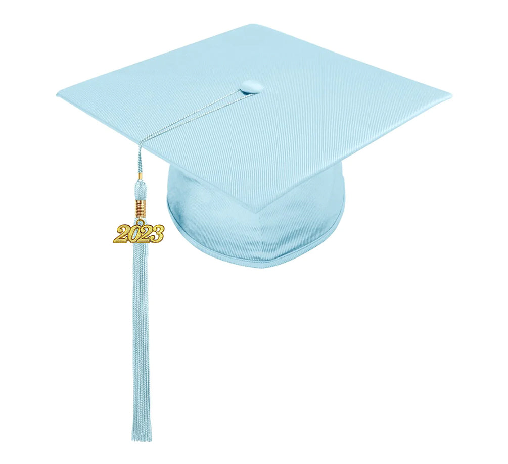 Child Shiny Light Blue Graduation Cap & Gown - Preschool & Kindergarten