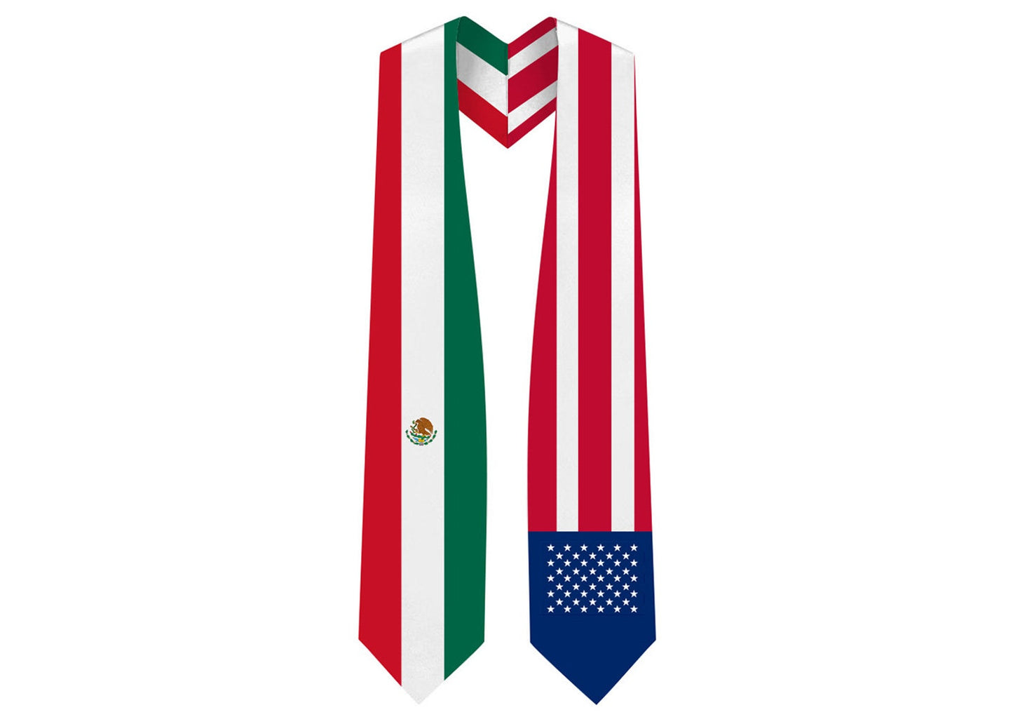 Mixed USA & Mexico Graduation Stole - Mixed USA & Mexico Flag Sash