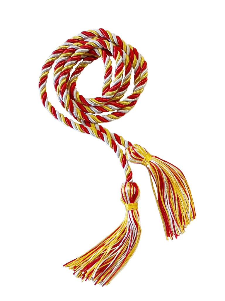 Gold, Red and White Three Color Graduation Honor Cord